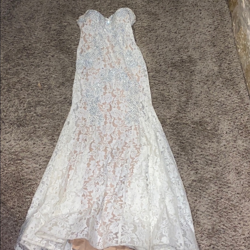 White Jovani Dress